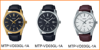 นาฬิกา Casio แท้100% รุ่น MTP-VD03L และ MTP-VD03GL นาฬิกาข้อมือผู้ชาย สายหนัง ดีไซน์เรียบหรู -ของแท้100% รับประกันสินค้า 1ปีเต็ม