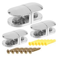 6 PCS Adjustable Glass 6 mm Glass Bracket Zinc Alloy Glass Shelves Holder Glass Clip for Bathroom Kitchen