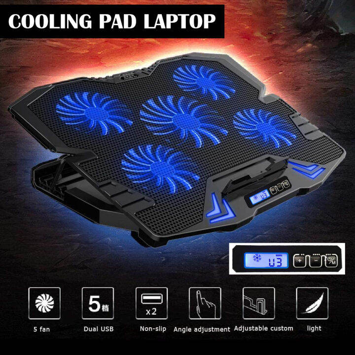 Fan Cooling Pad Laptop 5 Kipas Adjustable Stand Coolpad Cool Pad Cooler ...