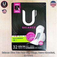 U by Kotex® Balance Ultra Thin Pads with Wings, Heavy Abondant ผ้าอนามัยมีปีก แผ่นอนามัย เหมาะกับวันมามาก