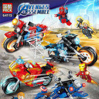 ProudNada Toys ตัวต่อ เลโก้ ชุด 4 กล่อง มอเตอร์ไซค์ ซุปเปอร์ฮีโร่ อเวนเจอร์ส PRCK AVENGES ASSEMBLE 1031 PCS 64115