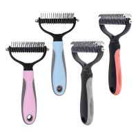 Bonzerpet Pet Stainless Double Sides Brush Cat Dog Hair Removal Comb Grooming Dematting Deshedding Blade For Matted Long Fur Brushes  Combs