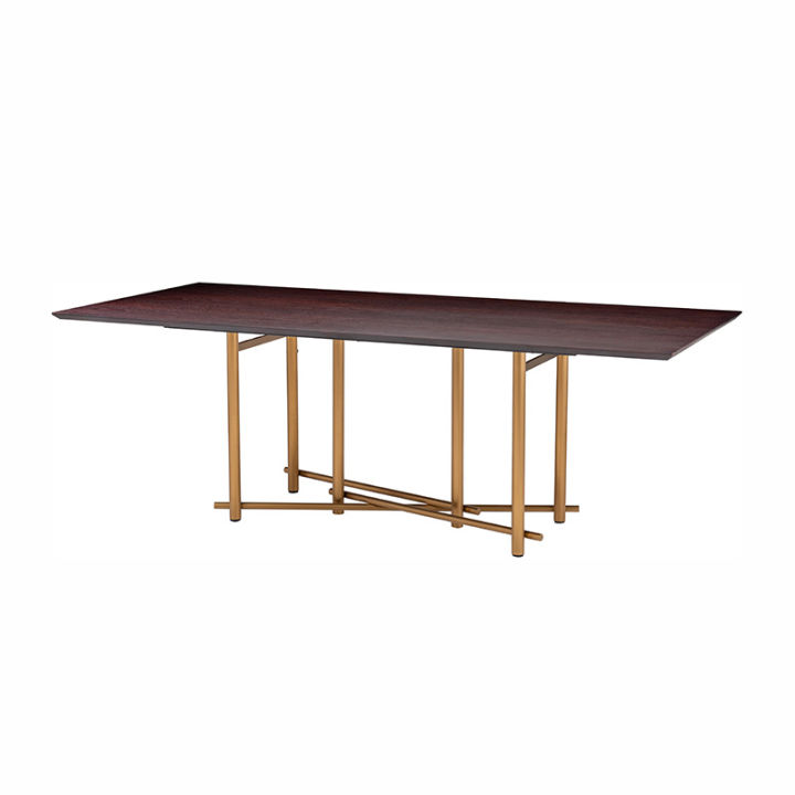 modernform-โต๊ะอาหาร-รุ่น-damari-ขาสแตนเลส-topสีวอลนัท