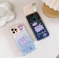 เคสกระจก ตั้งได้ น้อมแคร์แบร์ม่วง สำหรับรุ่น