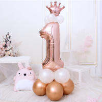 1st 1 2 3 4 5 6 7 8 9 ปีHappy Birthdayจำนวนฟอยล์บอลลูนBoy Girl First Partyตกแต่งเด็กLatex Rose Goldอุปกรณ์-Zitao