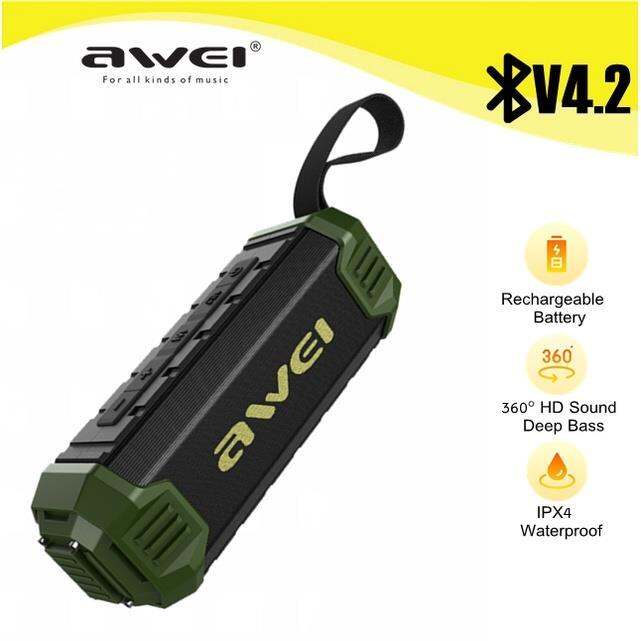 AWEI Y280 Portable Bass IPX4 Speaker with Microphone | Lazada PH