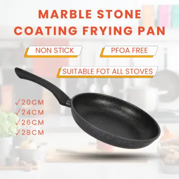 Korean Frying Pan Non-stick 28cm Maifan Stone Smokeless Aluminum Wok Fried  Egg Steak Marble Coating