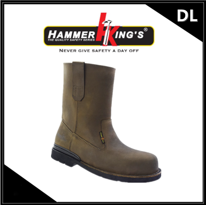 Hammer King Safety Shoes 13036 High Cut Pull Up Leather Safety Boots
