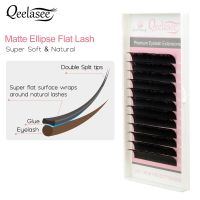 New Matte Flat Eyelash Extensions Wholesale Individual Mink Softer Eyelashes Supplies Ellipse Cashmere Lash Split Tips  Volume Cables Converters