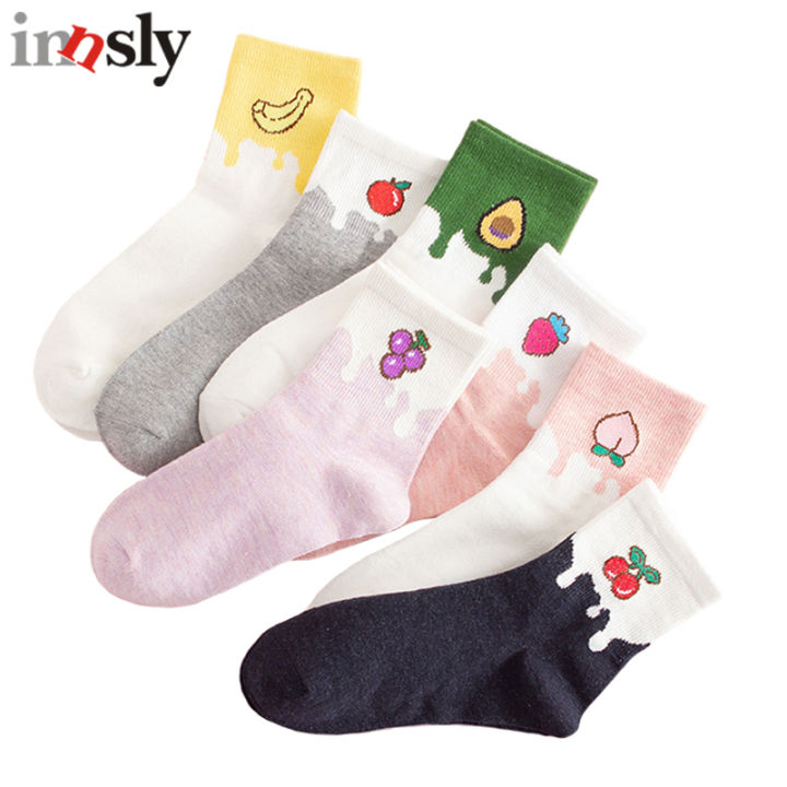 women-socks-cotton-fruit-creative-funny-peach-strawberry-banana-cherry-qualitycomfortable-happy-cute-female-socks