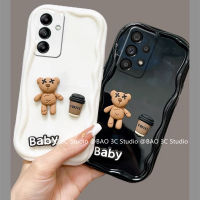 ใหม่ เคสโทรศัพท์ Phone Case Samsung Galaxy A13 A23 LTE A33 A53 A73 A52s A52 4G 5G INS เคส Cover ตุ๊กตาหมีกาแฟ3D การ์ตูนที่สร้างสรรค์แฟชั่นกันกระแทก2023