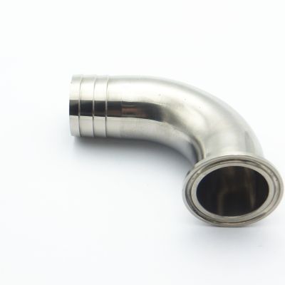 ✟✜ 12.7mm 19mm 25mm 32mm 38mm 45mm 51mm 57mm 63mm 76mm 89mm 102mm Hose Barb 304SS Sanitary Ferrule Elbow Pipe Fitting Fit Tri Clamp