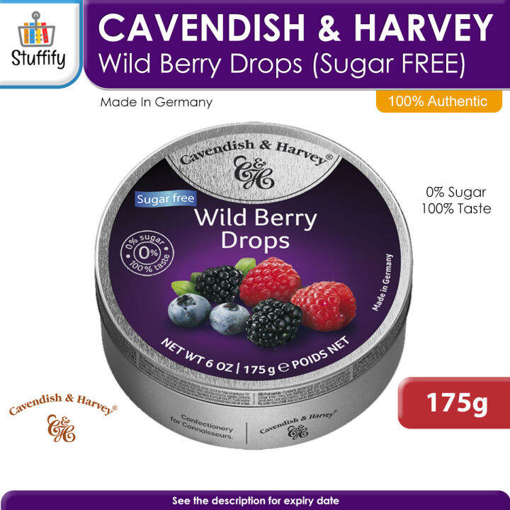 CAVENDISH & HARVEY WILD BERRY Drops Sugar-Free 175g | Kosher, Halal ...