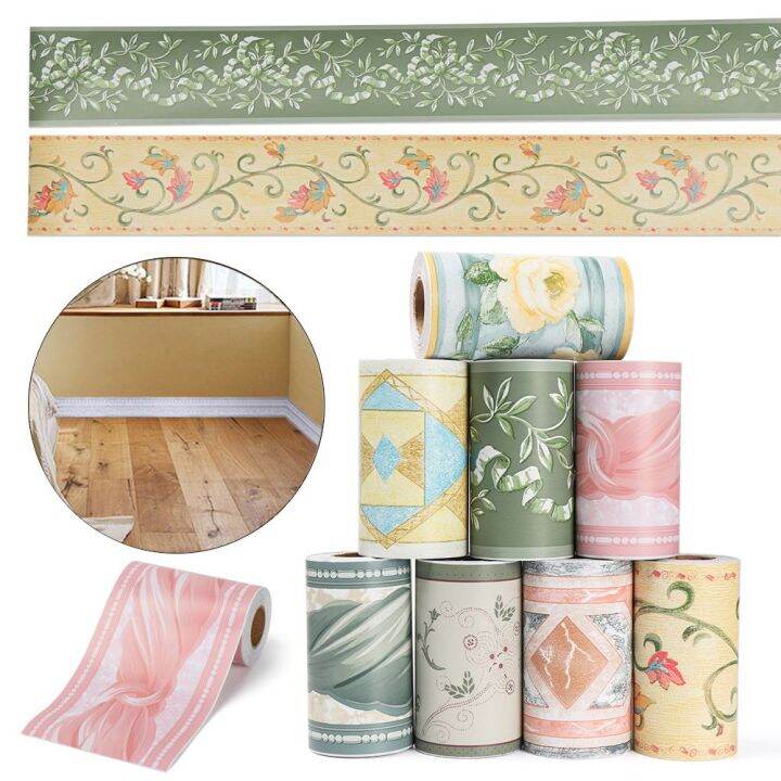PDG Home Decor Retro Embossing Vinyl Decals Selfadhesive Skirting Line