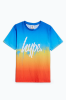 HYPE BOYS RED SUNSET DRIP SCRIPT T-SHIRT