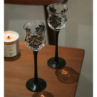 1Pcs Black Lace Goblet Wedding Glass Crystal Champagne Glasses Lace Dress Goblet Red Wine Glass Cup Wedding Decoration