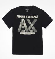 Armani Exchange แฟชั่นของผู้ชายกราฟิกเสื้อยืดพิมพ์ O-Neck ลำลองแขนสั้นผ้าฝ้าย100% [อื่นๆสีสามารถปรับแต่ง]