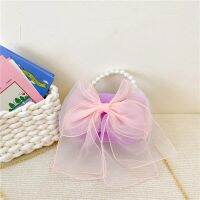 2023 New Kids Mini Handbags Tote Cute Lace Bowknot Crossbody Bags For Baby Girls Coin Pouch Toddler Pearl Hand Bag