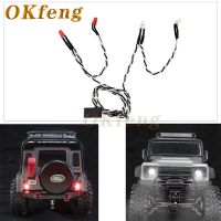 1ชุดไฟหน้าจำลองและไฟท้ายกลุ่มไฟ LED สำหรับ TRX4M Bronco Defender 1/18ตีนตะขาบ RC O09ชิ้นส่วนโมเดลรถยนต์