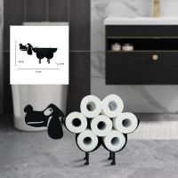 Iron Dog Sheep Roll Paper Holder Cute Cat Elk Camel Pig Free Standing Toilet Paper Tissue Racks Home Bathroom Decoration