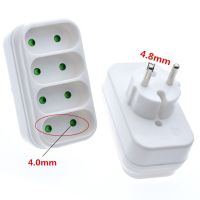 【Big-Sales】 kgcwmw 1ถึง4 Way EU Plug 4.8มม. ปลั๊ก4.0มม. แจ็ค Power Adapter ปลั๊ก16A 250V สีขาว Travel Power Plug Adapter Converter