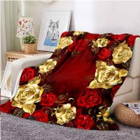 XZX180305  STMQM Beautiful Pattern Rose Flower Blanket Flannel Blanket Super Soft Throw Blankets for Bedroom Couch Sofa Girl Woman