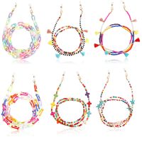 New Fashion Glasses Chain Dual-use Lanyard Bohemian Colorful Bead Chain Anti-lost Neck Chain Sunglasses Eyewear Accessories Headbands