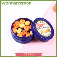 Wanglianzhon คุกกี้เดนมาร์ก1ชิ้น1 12บ้านตุ๊กตาชุดกล่องดีบุกสีฟ้าอุปกรณ์ครัว