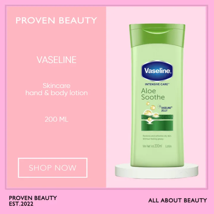 Vaseline Intensive Care Aloe Soothe Body Lotion – 200 Ml, Mit Aloe Vera – Beruhigende Feuchtigkeitspflege Für Trockene Haut