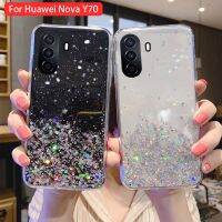 Case สำหรับ Huawei Nova Y70 NovaY70 S Tarry Sky เงินฟอยล์ G Litter อีพ็อกซี่โทรศัพท์อ่อนปลอกปกหลังป้องกันการล่มสลายกันกระแทก