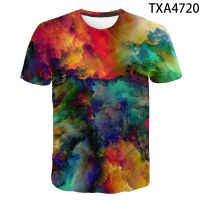 2023 NEW2022ใหม่ Space Cloud Tees ฤดูร้อนแขนสั้น3D พิมพ์ T เสื้อผู้ชายผู้หญิง Casual streetwear Tops TEE