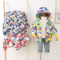 [COD] 2022 new and medium-sized childrens down padded clothes for men women plus velvet cotton-padded cartoon winter jacket