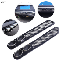 ❤️WT 2pcs Auto Grid simulation Vent ท่อคู่ท่อไอเสีย ABS ภายนอกชุด BLK