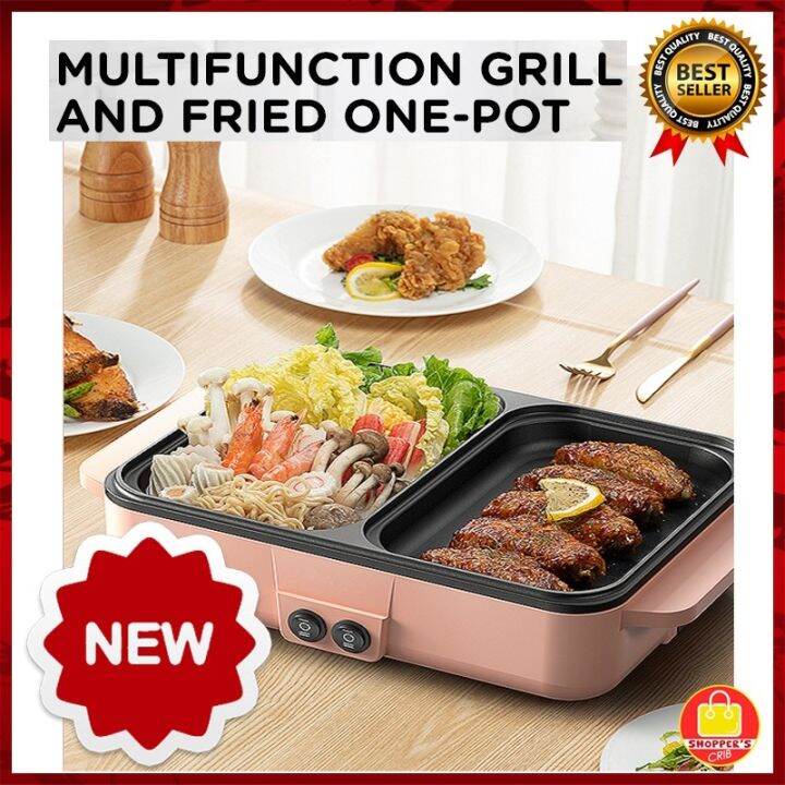 CUTE PINK Korean Samgyup Multifunction Electric Hot Pot Grill Griller