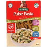 พาสต้าเส้นเพนเน่ทำจากถั่วชนิดต่างๆ ไร้กลูเตน วีแกนทานได้ San Remo Pulse Pasta Beans Penne 250g.