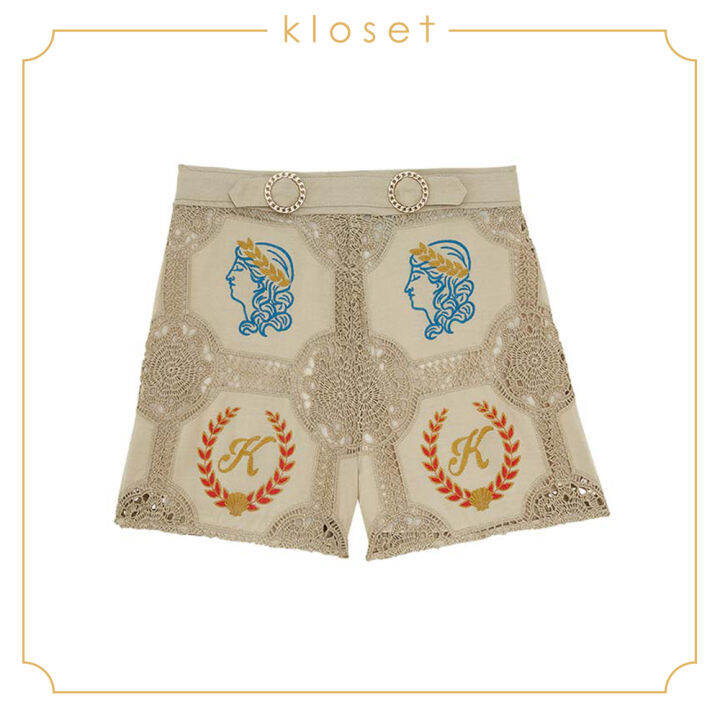 kloset-embroidery-shorts-ss20-p003-กางเกงแฟชั่น-กางเกงขาสั้น-กางเกงผ้าปัก-เสื้อผ้าแฟชั่น