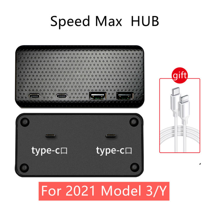 upgrade-refreshed-for-tesla-model-3-model-y-usb-hub-4-in-1-center-console-adapter-accessories-game-music-usb-hub