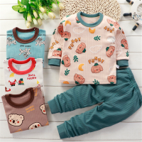 Xiaozhima New Autumn Winter Kids Baby Boys Girls Cotton Clothing Sets Soft Comfortable Long Sleeves T-shirt and Pants Trousers 2PCS Big Child Home Casual Clothes Set Cheap Outfits For 0-12 Years