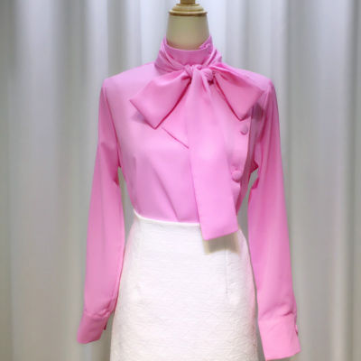 OL Shirts women elegant pink shirts lady office work pink tops blusas de mujer women blouses