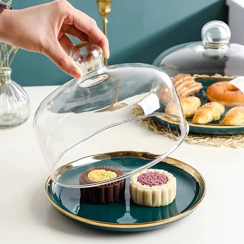 Footed Glass Pedestal Cake Stand with Dome + Reviews | Crate & Barrel