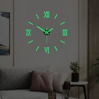 Luminous DIY Quartz Clocks Watch 3D Arabic Numeral Acrylic Mirror Wall Clock Sticker Fashion Home Decoration Living Room Sticker