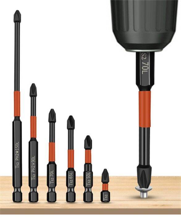 6pcs-25-150mm-electric-screwdriver-magnetic-batch-head-s2-alloy-steel-high-hardness-non-slip-driver-cross-hand-tools-set-screw-nut-drivers