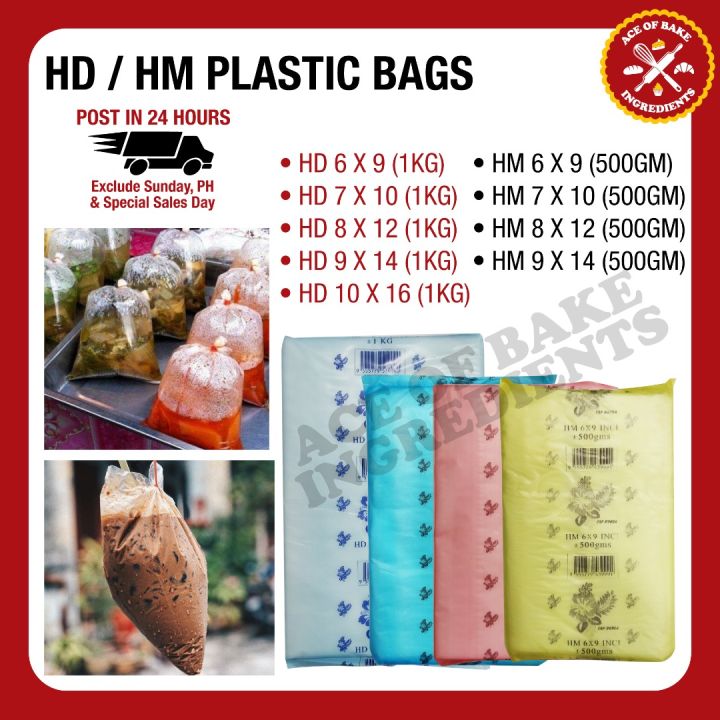 Hmhd Plastic Bag Plastik Beg Bungkus Air Makanan Dabau【500gm±1kg±】 Lazada 4260