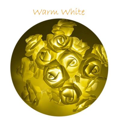 【☸2023 New☸】 wangshenghui ไฟสาย Led ดอกกุหลาบสีขาวยาว1ม. 2ม. ไฟวันหยุดใช้พลังงานสำหรับงานแต่งงานสวนงานปาร์ตี้ของตกแต่งวันวาเลนไทน์