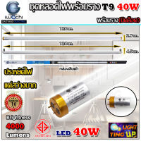 (แพ็ค 1 ชุด) ชุดหลอดไฟนีออนพร้อมราง LED T8 40W ขั้วสีทอง หลอดไฟ led แบบยาว ชุดหลอดไฟ LED พร้อมราง หลอดไฟบ้าน โคมไฟ LED ฟลูเซ็ท LED T8 40 วัตต์ (พร้อมรางบิดขาล็อก)