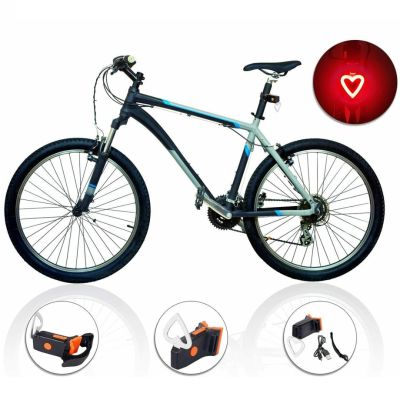 PEXELS หัวใจ LED จักรยานไฟท้าย USB ชาร์จกันน้ำจักรยานไฟท้าย