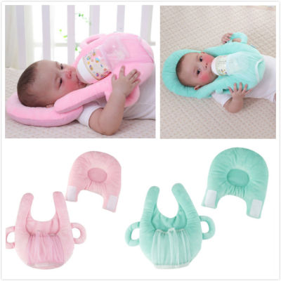 New Baby Feeding Pillow Nursing Cushion Anti Roll Prevent Flat Comfortable Head Cushion with Bottle Holder Hand Free Portable