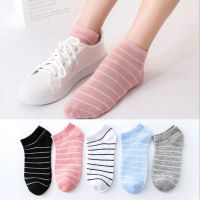 Fashion Women Socks Soft Cute Korean Striped Sport Soft Breathable Ankle Hosiery