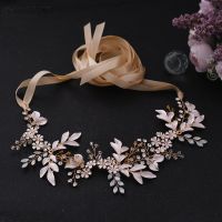 Fashion Women Belt Rhinestone Wedding Bridal Belts For Wedding Dress Flower Pearl Belt For Girl Party Night Dress