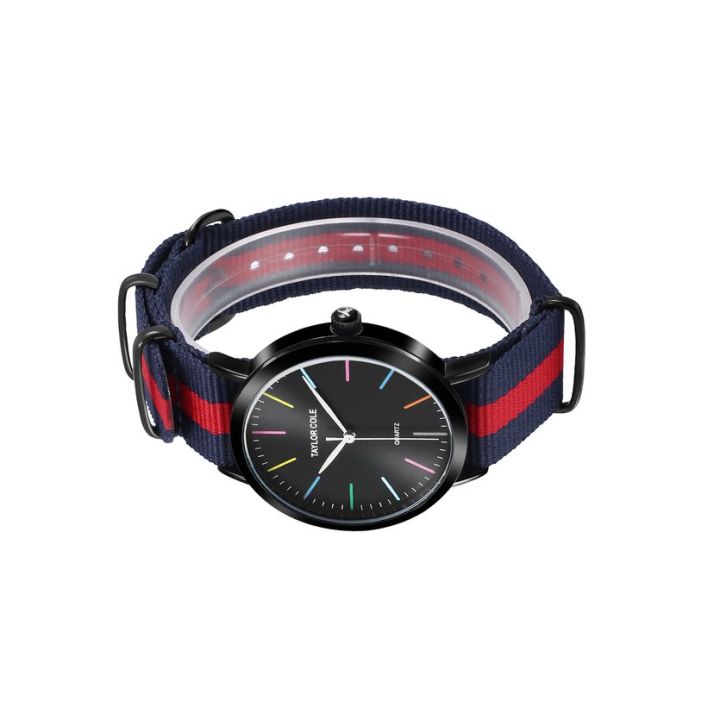 top-นาฬิกาควอตซ์ปี1218-1-นาฬิกาข้อมือแฟชั่นสายไนลอนนาฬิกาควอตซ์สวมใส่สบายมือสำหรับตกแต่ง